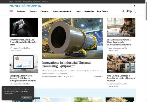Anteprima del sito Money Informer, media di Stati Uniti per articoli sponsorizzati
