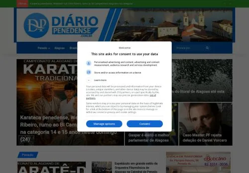 Podgląd witryny Diário Penedense, medium z kraju Brazylia do artykułów sponsorowanych