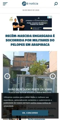 Anteprima del sito Já É Notícia, media di Brasile per articoli sponsorizzati