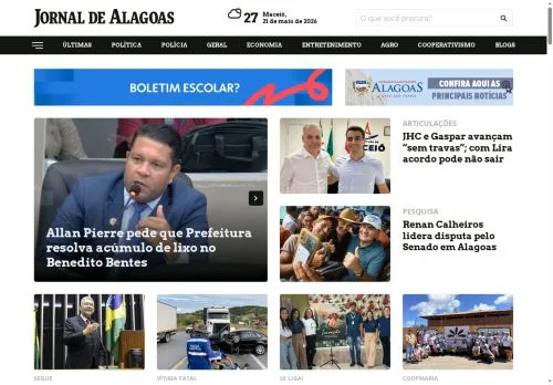 Anteprima del sito Jornal de Alagoas, media di Brasile per articoli sponsorizzati