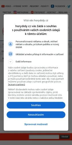 Anteprima del sito Horydoly, media di Cechia per articoli sponsorizzati
