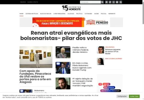 Anteprima del sito Repórter Nordeste, media di Brasile per articoli sponsorizzati