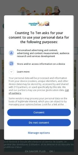 Anteprima del sito Counting To Ten, media di Regno Unito per articoli sponsorizzati