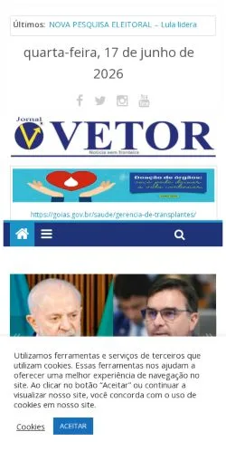스폰서 기사용 브라질 매체 O VETOR 사이트 미리보기