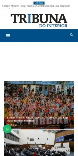 Podgląd witryny Tribuna do Interior, medium z kraju Brazylia do artykułów sponsorowanych
