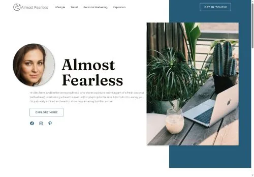 Podgląd witryny Almost Fearless, medium z kraju Stany Zjednoczone do artykułów sponsorowanych