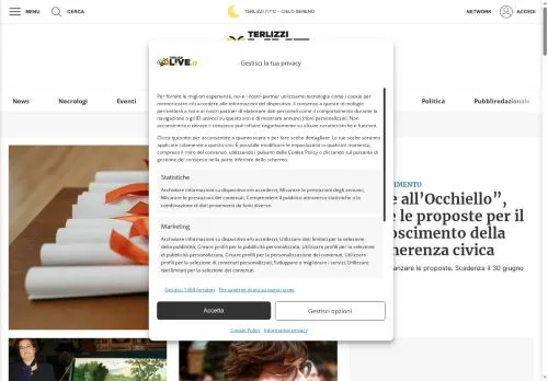 Podgląd witryny TerlizziLive, medium z kraju Włochy do artykułów sponsorowanych