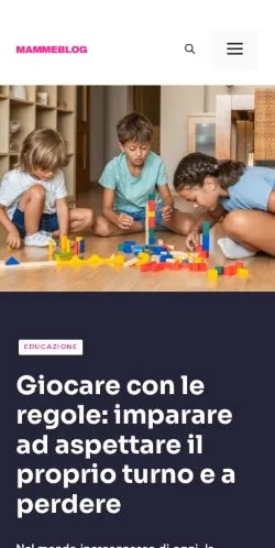 Anteprima del sito MammeBlog, media di Italia per articoli sponsorizzati
