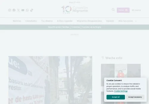 Podgląd witryny Conexión Migrante, medium z kraju Hiszpania do artykułów sponsorowanych