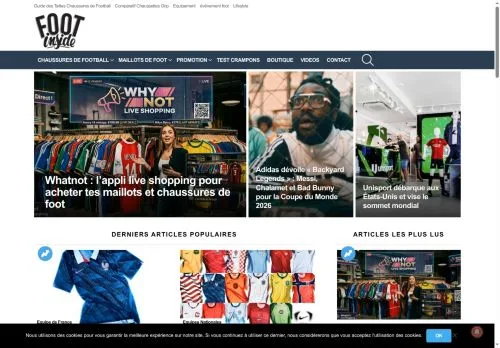 スポンサード記事向けのフランスメディア、Foot Insideのサイトプレビュー