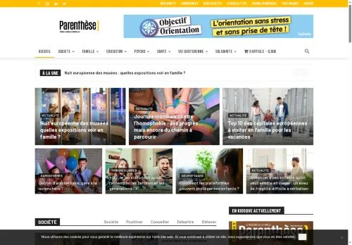 Anteprima del sito MyParenthèse, media di Francia per articoli sponsorizzati