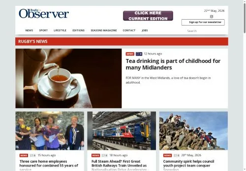 Anteprima del sito The Rugby Observer, media di Regno Unito per articoli sponsorizzati