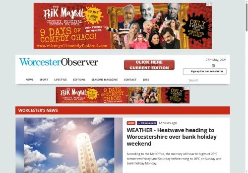 스폰서 기사용 영국 매체 The Worcester Observer 사이트 미리보기