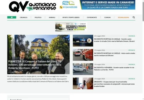 Anteprima del sito QuotidianoVenaria, media di Italia per articoli sponsorizzati
