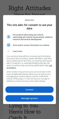 Aperçu du site Right Attitudes, média de États-Unis pour articles sponsorisés