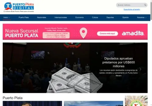 Anteprima del sito Puerto Plata Digital, media di Repubblica Dominicana per articoli sponsorizzati