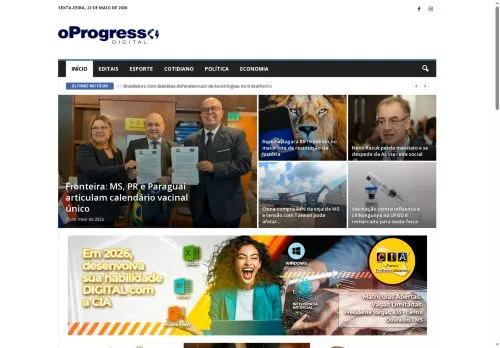 Anteprima del sito O Progresso, media di Brasile per articoli sponsorizzati