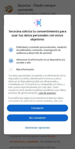 Vorschau der Website Secocina, Medium aus Spanien für gesponserte Artikel