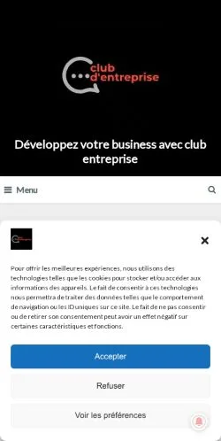 Podgląd witryny Club Entreprise, medium z kraju Francja do artykułów sponsorowanych