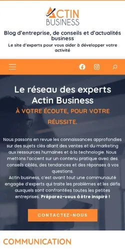 Anteprima del sito Actin Business, media di Francia per articoli sponsorizzati