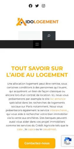 スポンサード記事向けのフランスメディア、AidoLogementのサイトプレビュー