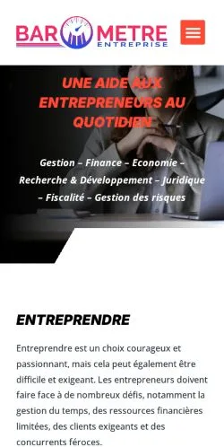 스폰서 기사용 프랑스 매체 Barometre Entreprendre 사이트 미리보기