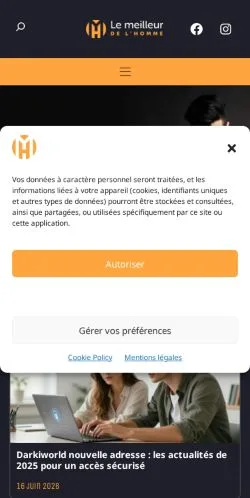 スポンサード記事向けのフランスメディア、Le Meilleur de l'Hommeのサイトプレビュー
