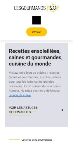 Anteprima del sito Les Gourmands 2.0, media di Francia per articoli sponsorizzati