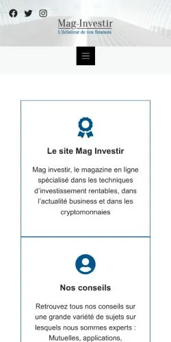 Anteprima del sito Mag Investir, media di Francia per articoli sponsorizzati