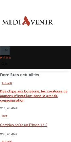 Anteprima del sito Mediavenir, media di Francia per articoli sponsorizzati