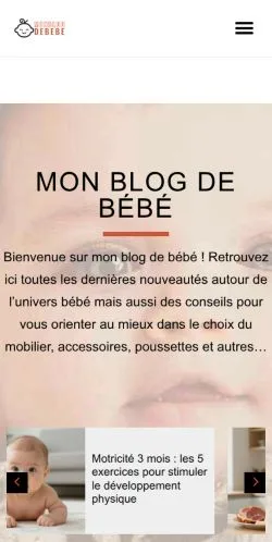 Anteprima del sito Mon Blog de Bébé, media di Francia per articoli sponsorizzati