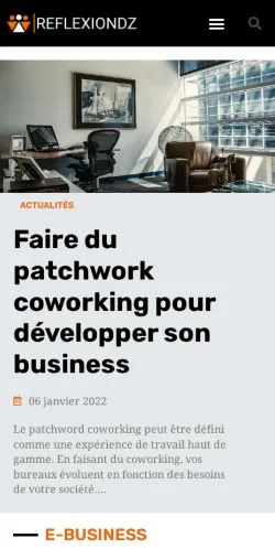 Anteprima del sito Reflexiondz, media di Francia per articoli sponsorizzati