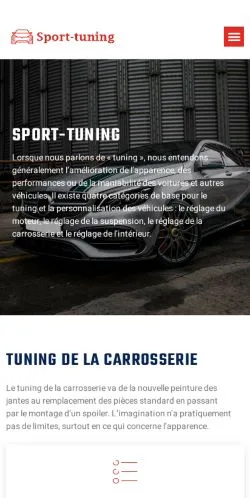 Anteprima del sito Sport-Tuning, media di Francia per articoli sponsorizzati