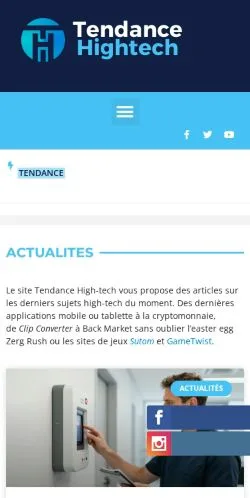 Preview of the Tendance Hightech website, a media outlet in France for sponsored articles