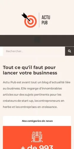 Forhåndsvisning av nettstedet ActuPub, medium fra Frankrike for sponsede artikler