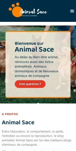 Pré-visualização do site Animal Sace, meio de França para artigos patrocinados