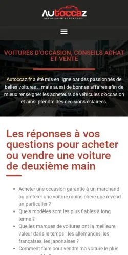 Anteprima del sito Autoccaz, media di Francia per articoli sponsorizzati