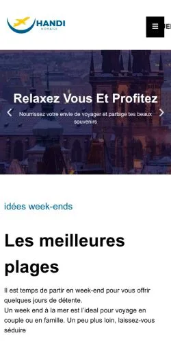 Anteprima del sito Handi Voyage, media di Francia per articoli sponsorizzati