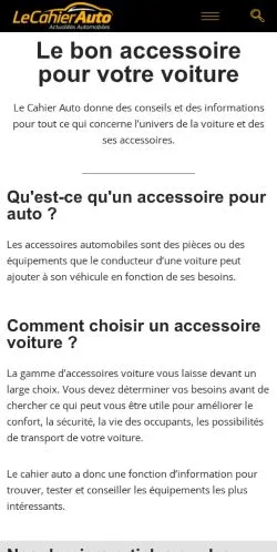 Anteprima del sito Le Cahier Auto, media di Francia per articoli sponsorizzati