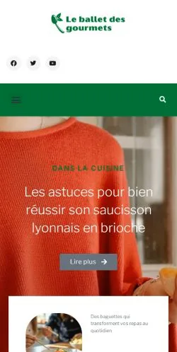 Anteprima del sito Le Ballet Des Gourmets, media di Francia per articoli sponsorizzati