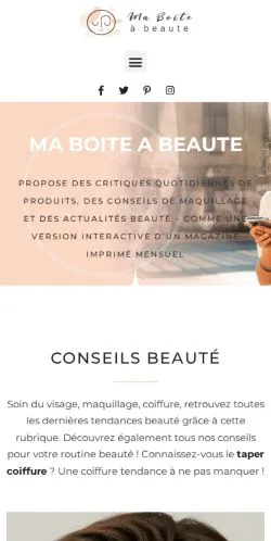 スポンサード記事向けのフランスメディア、Ma Boite À Beautéのサイトプレビュー
