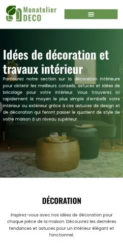 Anteprima del sito Mon Atelier Déco, media di Francia per articoli sponsorizzati