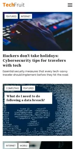 スポンサード記事向けのアメリカ合衆国メディア、TechFruitのサイトプレビュー
