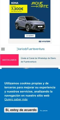 スポンサード記事向けのスペインメディア、Diario de Fuerteventuraのサイトプレビュー