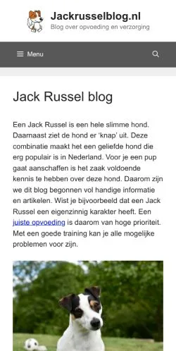 Anteprima del sito Jack Russel Blog, media di Paesi Bassi per articoli sponsorizzati