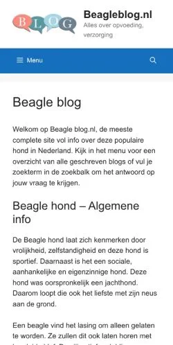 Anteprima del sito Beagle Blog, media di Paesi Bassi per articoli sponsorizzati