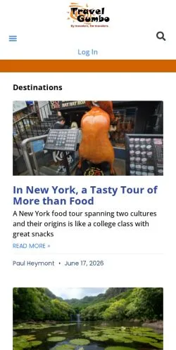 Anteprima del sito TravelGumbo, media di Stati Uniti per articoli sponsorizzati