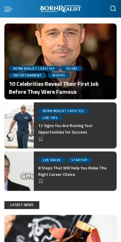 Aperçu du site Born Realist, média de États-Unis pour articles sponsorisés