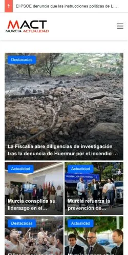 Anteprima del sito Murcia Actualidad, media di Spagna per articoli sponsorizzati