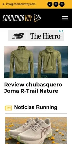 Anteprima del sito Corriendo Voy, media di Spagna per articoli sponsorizzati
